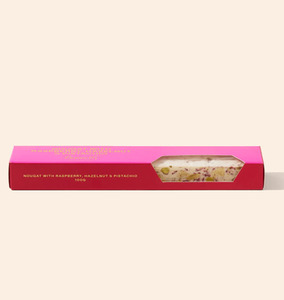 BENNETTS OF MANGAWHAI Raspberry, Hazelnut & Pistachio Nougat, Chocolate Flow&hellip;