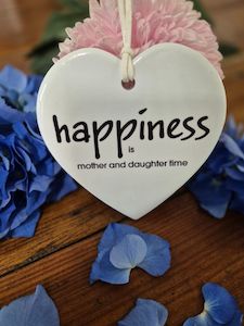 Heartfelt Messages On Ceramics: Happiness ceramic heart (H)