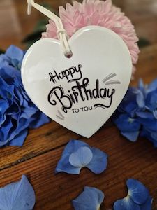 Heartfelt Ceramic Messages 1: Happy birthday ceramic heart
