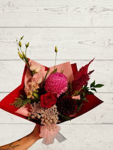 70 Under 1: Pink and red palette posy