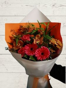 100 And Under: Hot pink and Orange Bouquet