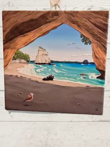 Ceramic Artwork 1: Cathedral cove ceramic tile