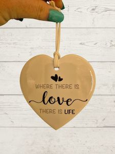 Where there is love ceramic heart (H)