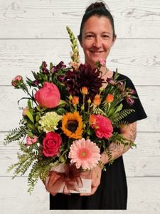 Best Selling Florals: Rainbow Floral arrangement.
