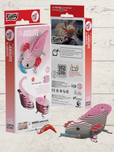 Entertainment: EUGY Axolotl 3D Puzzle – Eco-Friendly Kids Craft Kit
