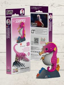 Entertainment: EUGY Seahorse 3D Puzzle – Eco-Friendly Kids Craft Kit