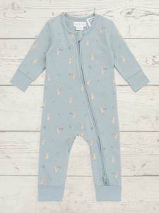 Baby Clothing And Wraps: Jamie Kay Organic Cotton Frankie Onepiece - Lapin Jardin Blue