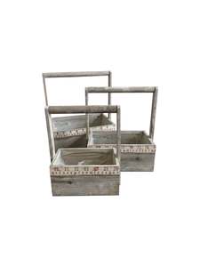 Garden Outdoor: Le Monde SET 3 GARDEN BASKETS WITH MEASUREMENT DETAIL