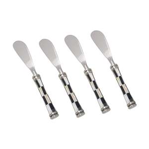 Kitchenware: CHECKER BLACK & WHITE BONE AND STAINLESS STEEL SPREADERS