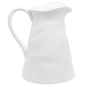 Kitchenware: Large White Pitcher Primitif 25cmH