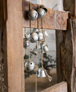 French Country Collection: Bell Garland Crackle Silver