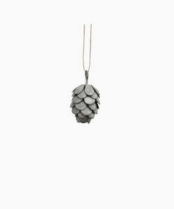 French Country Collection: Hanging Pinecone Short Ash Grey