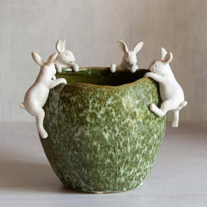 Easter: Hanging Bunny Decor White