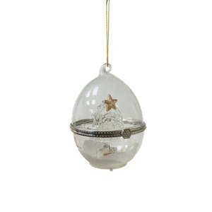 Easter: Glass Opening Egg with Nativity Scene