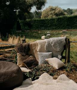 M M Linen: NZ Short Wool Sheepskin Rug Walnut ~ Single