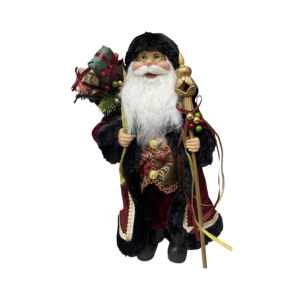 Christmas Decor 1: Standing Santa in Burgundy, long coat