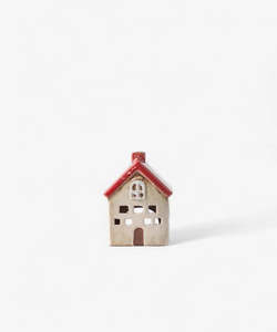 Homewares: Alsace Tea Light Villa Red White