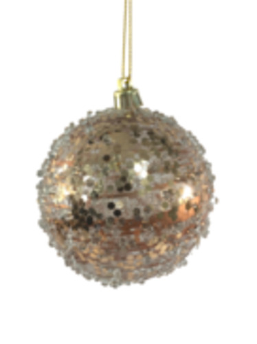Tree Decorations: Frosted Copper Ball Hanger
