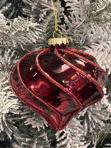 Christmas Decor: Purple & Pink Glass Olive Hanger