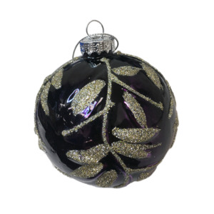 Purple with Gold Glitter Ball Hanger