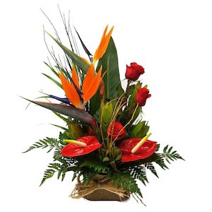 Hot Pacific Kete Floral Arrangement