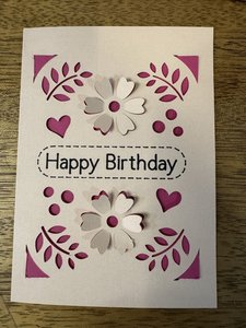 Happy Birthday Handcrafted Card with Floral Cutouts - Flowers that Wow- Florist &hellip;