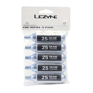 Co2 Inflators Cartridges: Lezyne 25g Threaded CO2 Cartridges (5 pack)