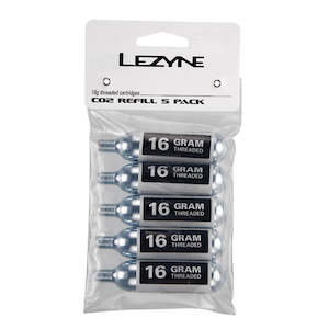 Co2 Inflators Cartridges: Lezyne 16g Threaded CO2 Cartridges (5 pack)