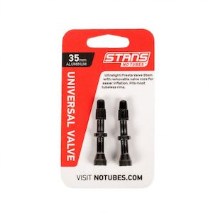 Tubeless Valves Rim Tape: Stan's NoTubes Universal Presta Valve Set (Pair) - Alloy