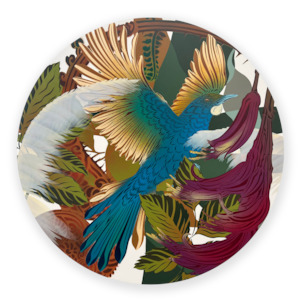 Golden Tui2 & Harakeke 80cm