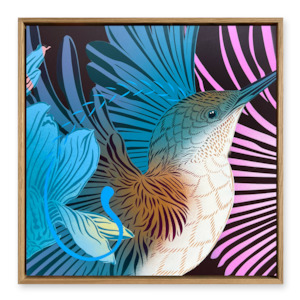 Handpainted: Kingfisher2 & Electric Wings 50cm