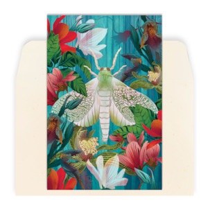Stationery: White Moth & Orchid Greeting Card