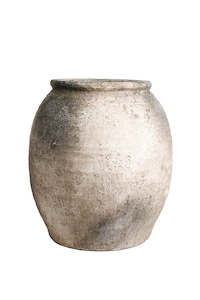 Vase: Concrete-Look Bellied Vase