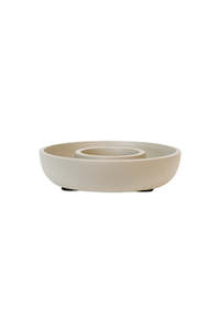 Candle Holder: Billy Tea Light Holder - Beige/Black