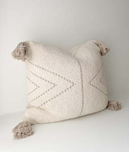 Greige Tassel Cushion Cover