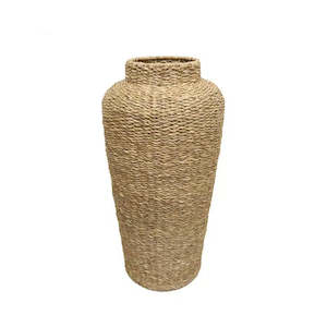Summer Vibes: Seagrass Urn 70cm – Natural Decorative Floor Vase