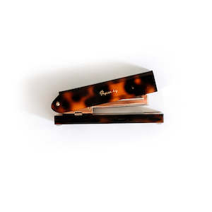 Gift Ideas For The Homebody: Tortoiseshell Stapler by Papier HQ – Leopard Acrylic Desk Stapler with Gold Interior