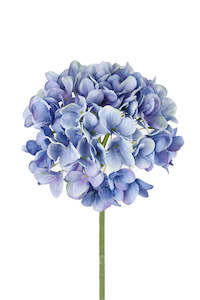 Winter Hydrangea Stem – Blue/Green Faux Bloom | 48cm Artificial Flower