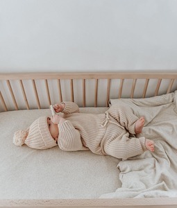 For The Little Ones: JERSEY COT SHEET - NATURAL MARLE