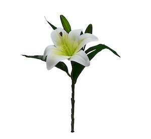 White Artificial Lily Stem – Market Lily 20cm