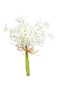 Artificial Dendrobium Orchid Bundle – White, 31cm Faux Flower Bunch