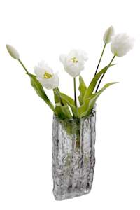 For The Boho Babe: White Parrot Tulip Bunch – Set of 5 Faux Ruffled Heads