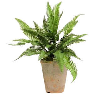 Artificial Ladder Fern Bush 44cm – Realistic Greenery for Home Styling