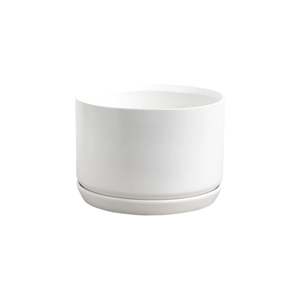 Potted: Wide Oslo Planter – Stoneware Pot with Drainage & Saucer