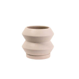 Potted: Hanover Planter – Parchment Sculptural Stoneware Pot