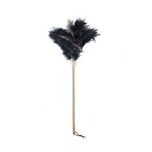 Florence: OSTRICH FEATHER DUSTER 44CM - BLACK - BEIGE CUFF