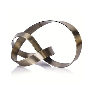 Infinity Loop Life Sculpture – Modern Abstract Metal Décor in Black, Bronze or Gold