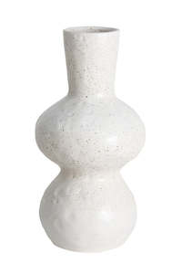 Nisha Curvy Vase – Off-White Speckle | 35.5cm Ceramic Sculptural Vase | Organi&hellip;