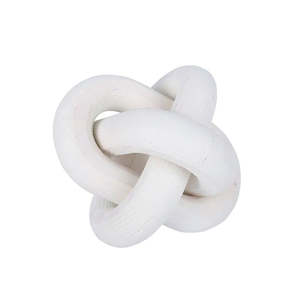 Eclectic Postmodernism: Wooden Knot Ornament – Hand-Carved Chain Link Sculpture (White, Natural, Black)