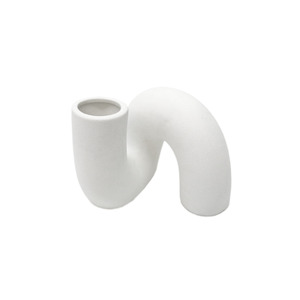 Ceramic Tube Vase – Modern White Sculptural Statement Piece